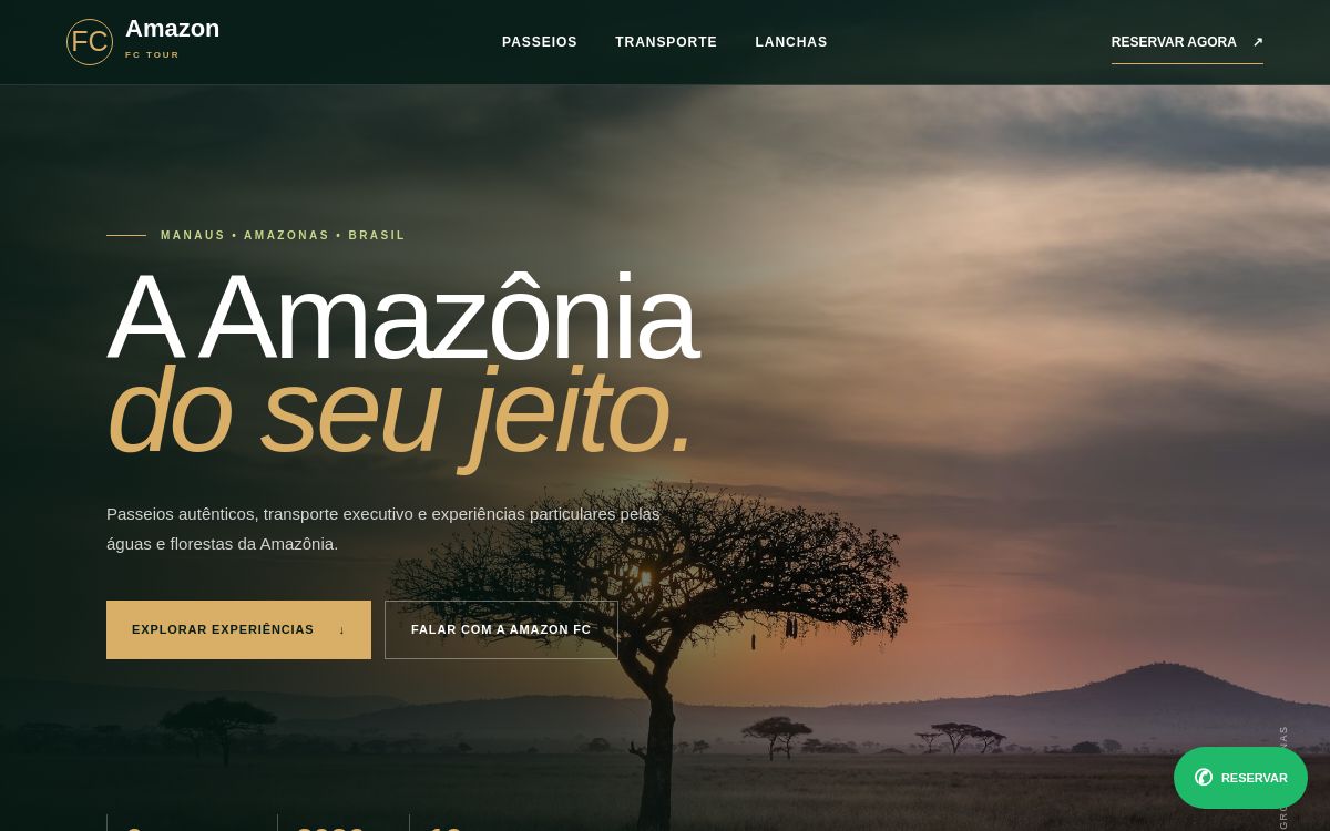 Captura da interface do projeto Amazon FC Tour